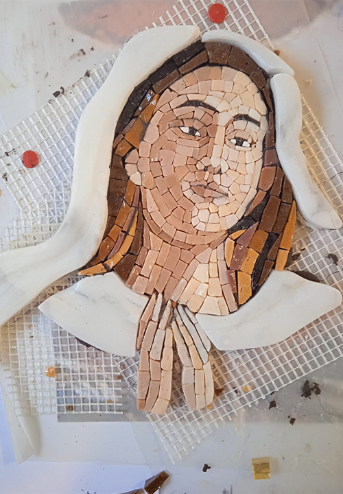 Realizzazione del mosaico per l'ambasciata del Uruguay in Vaticano