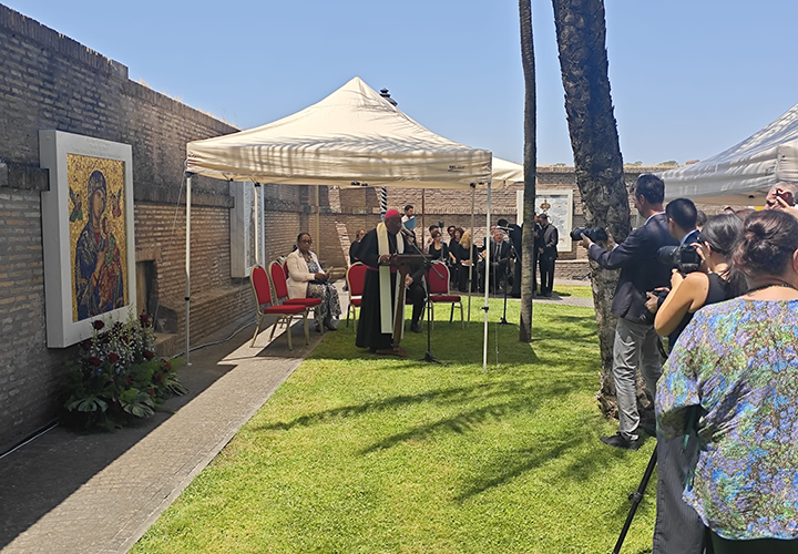 Inaugurazione del mosaico dell'ambasciata dei Haiti