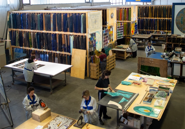 The artglass workshop of progetto arte poli